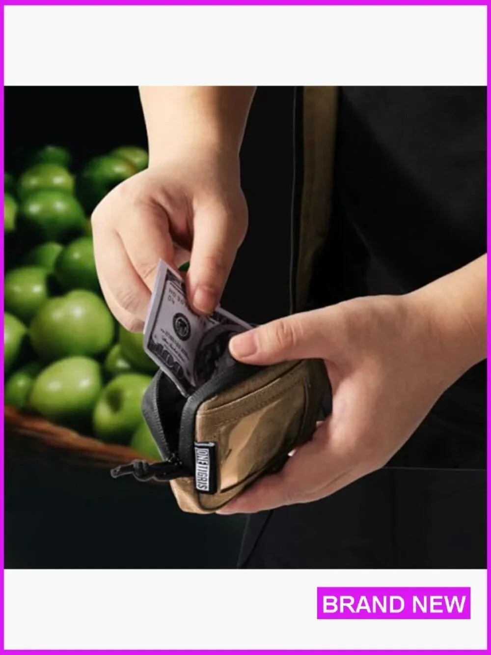 Tactical Zipper Wallet Minimalist Nylon Coin Purse Card Holder Secure Compact